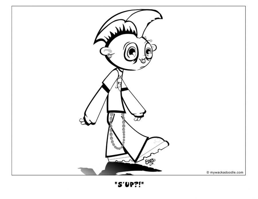 FREE Punk Rock Kid Coloring Page (Digital Download)