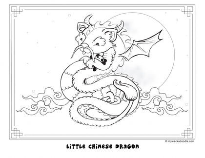 FREE Liu Liu the Chinese Dragon Coloring Page (Digital Download)