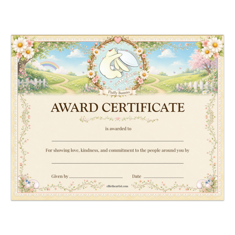 Fluffy Bunnies Reward Certificate Pad | Kids Award Certificates
