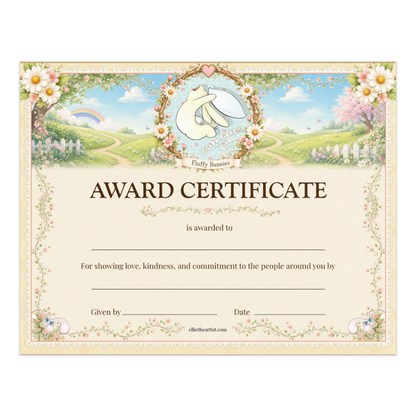 Fluffy Bunnies Reward Certificate Pad | Kids Award Certificates