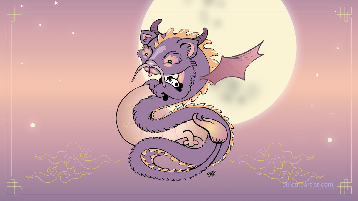 FREE Liu Liu the Chinese Dragon Desktop Wallpaper (Digital Download)