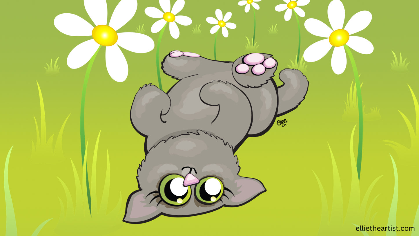 FREE Cuddly Kitten Desktop Wallpaper (Digital Download)