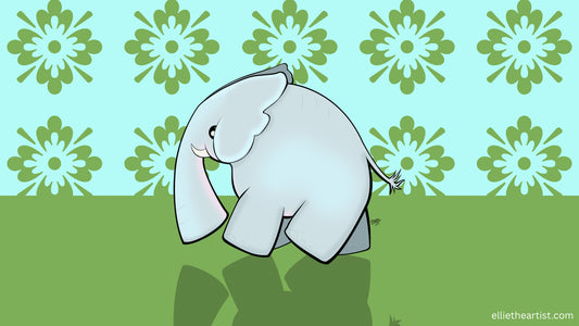 FREE Baby Elephant Goes for a Walk Desktop Wallpaper (Digital Download)