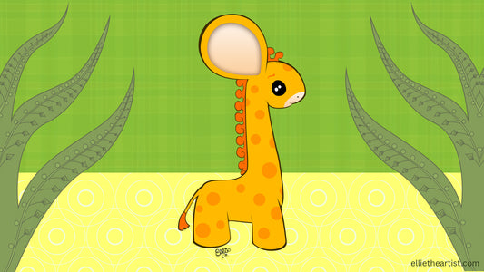 FREE Baby Giraffe Desktop Wallpaper (Digital Download)