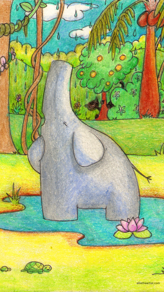 FREE Elephant Singing in the Rain Phone Wallpaper (Digital Download)