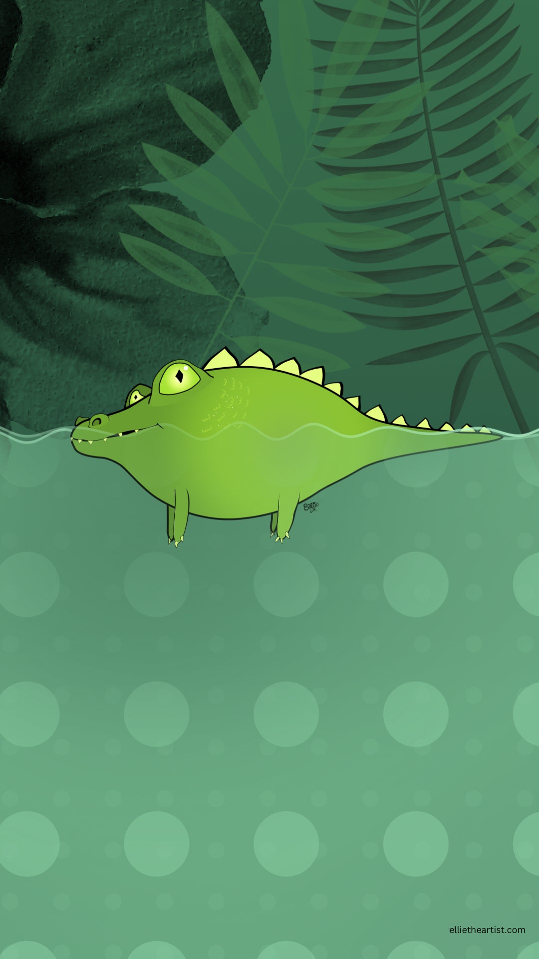 FREE Gator in the Swamp Phone Wallpaper (Digital Download)