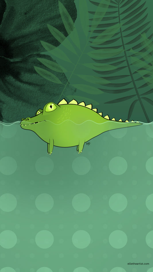 FREE Gator in the Swamp Phone Wallpaper (Digital Download)