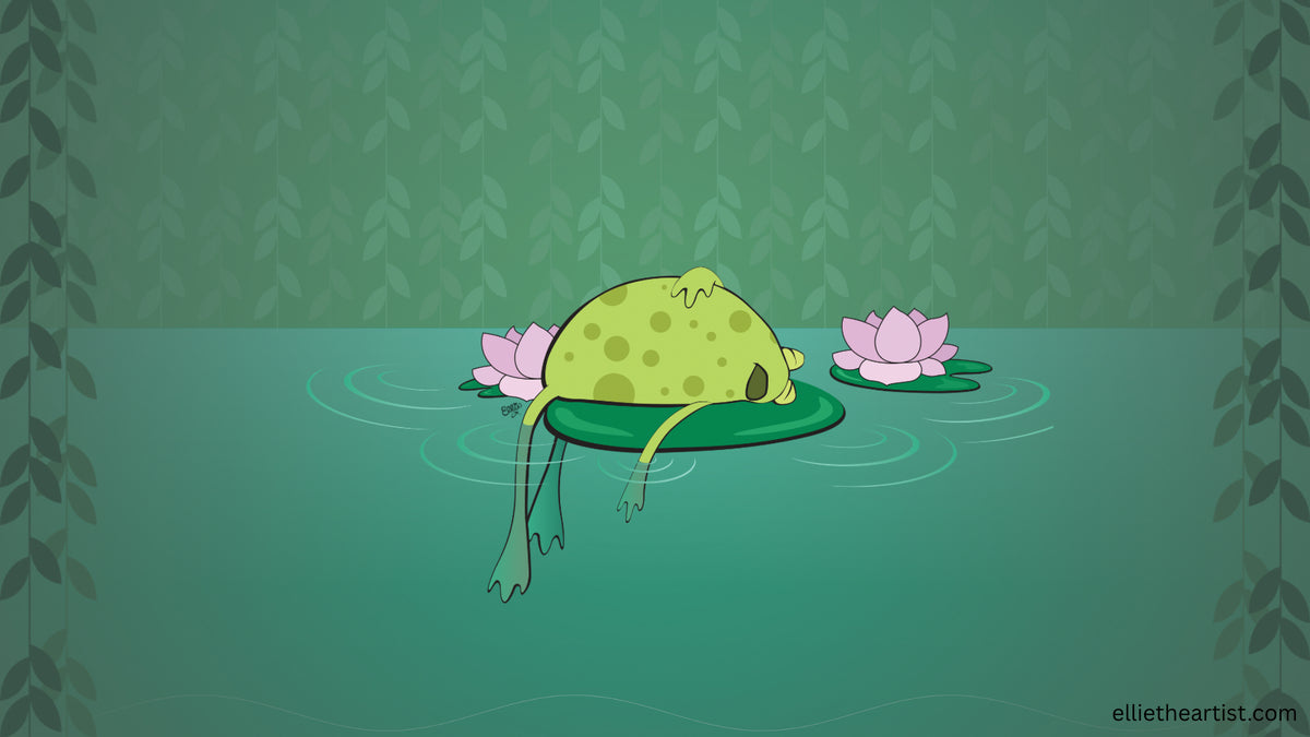 FREE Frog on a Lily Pad Desktop Wallpaper (Digital Download)