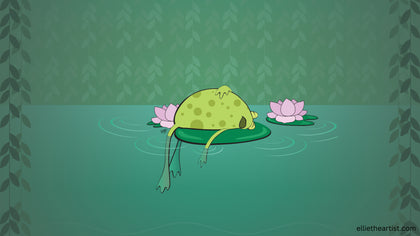 FREE Frog on a Lily Pad Desktop Wallpaper (Digital Download)
