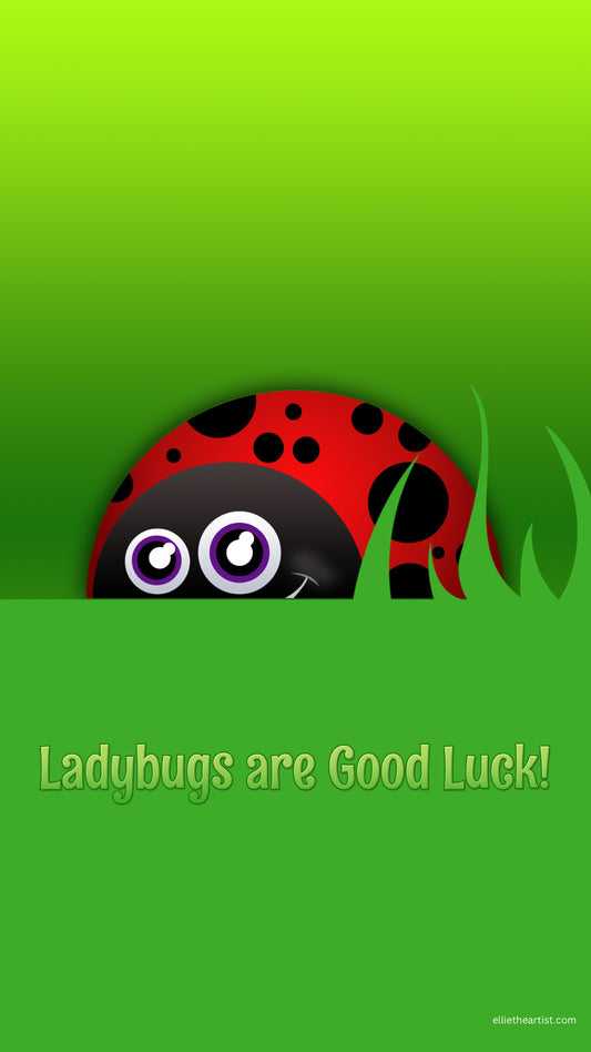 FREE Lucky Ladybug Phone Wallpaper Digital Download
