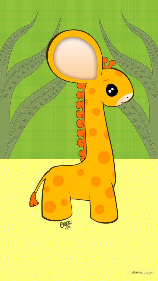 FREE Baby Giraffe Phone Wallpaper (Digital Download)
