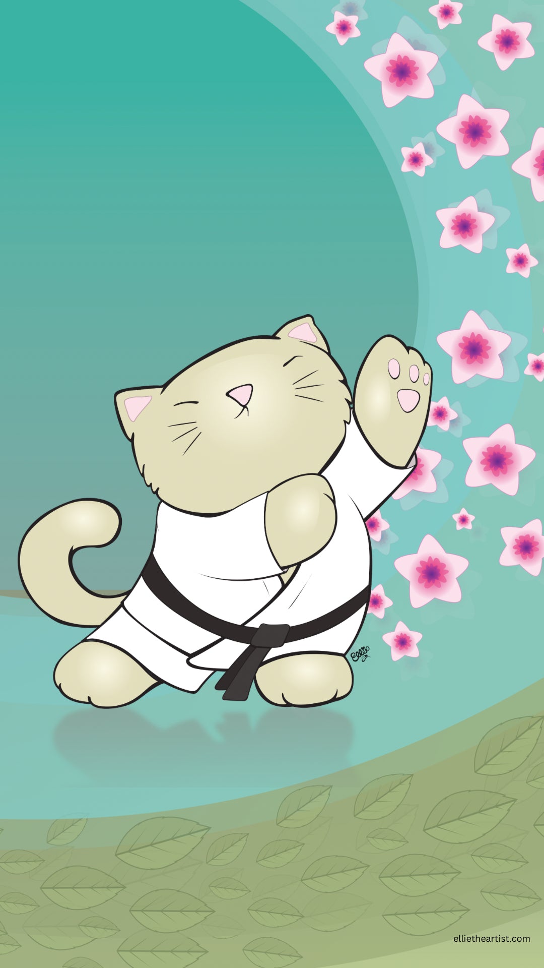FREE Tai Chi Kitty Phone Wallpaper (Digital Download)