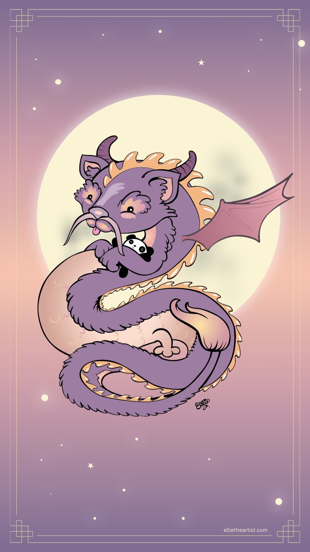 FREE Liu Liu the Chinese Dragon Phone Wallpaper (Digital Download)