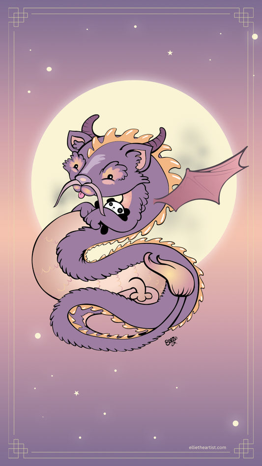 FREE Liu Liu the Chinese Dragon Phone Wallpaper (Digital Download)