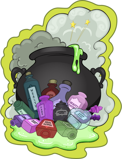 STICKER PACK: Witches Potion Shop, Witches and Cauldron | 4-Pack