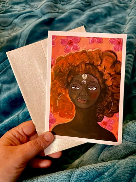 GREETING CARD: 'Sun-Kissed with Gold' Fine Art Painting