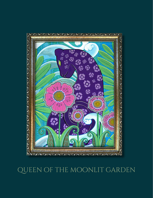 GREETING CARD: 'Queen of the Moonlit Garden' Greeting Card on Fine Art Paper with Envelope (5x7in.)