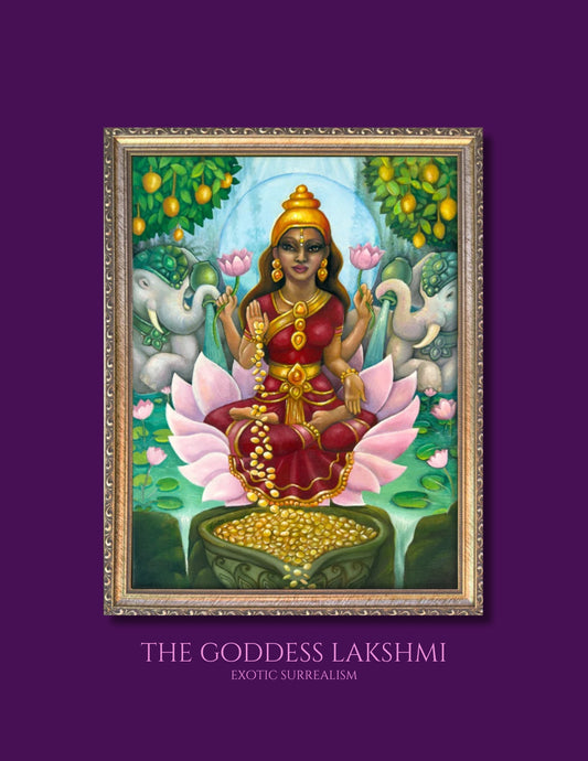 GREETING CARD: 'The Goddess Lakshmi' Greeting Card on Fine Art Paper with Envelope (5x7in.)