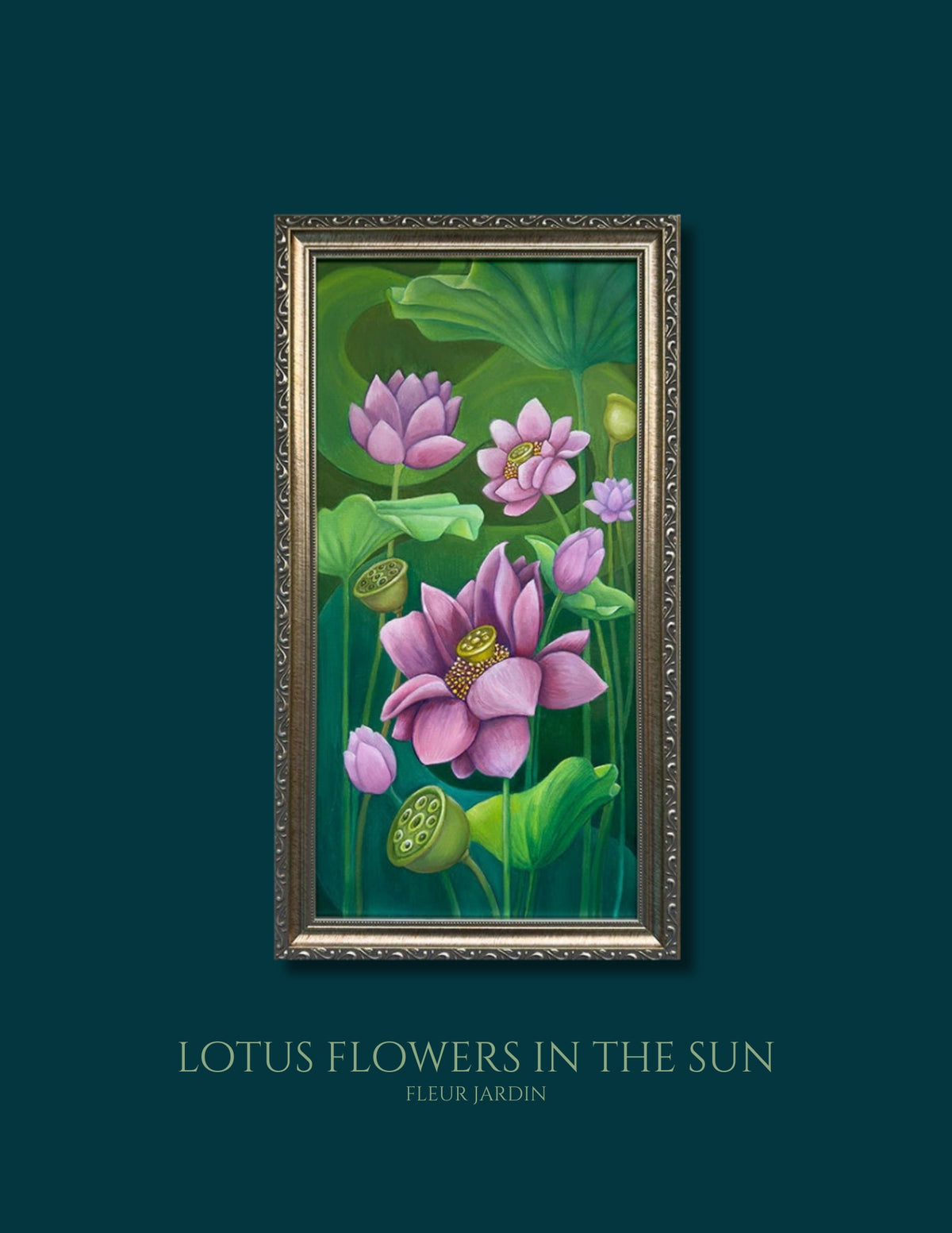 GREETING CARD: 'Lotus Flowers in the Sun' Greeting Card on Fine Art Paper with Envelope (5x7in.)