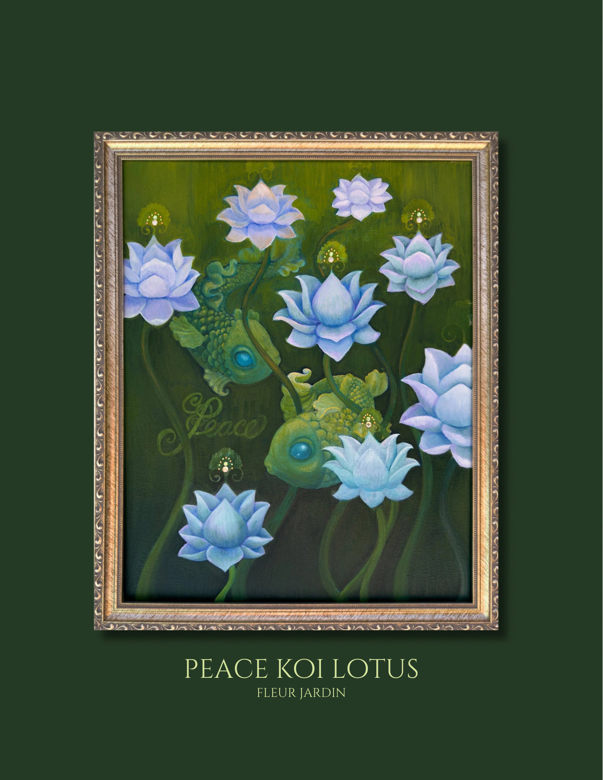GREETING CARD: 'Peace Koi Lotus' Greeting Card on Fine Art Paper with Envelope (5x7in.)