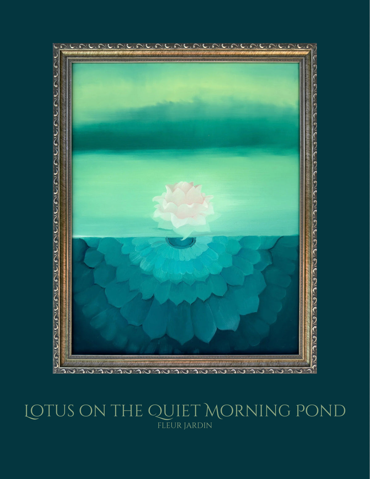 GREETING CARD: 'Lotus on the Quiet Morning Pond' Greeting Card on Fine Art Paper with Envelope (5x7in.)