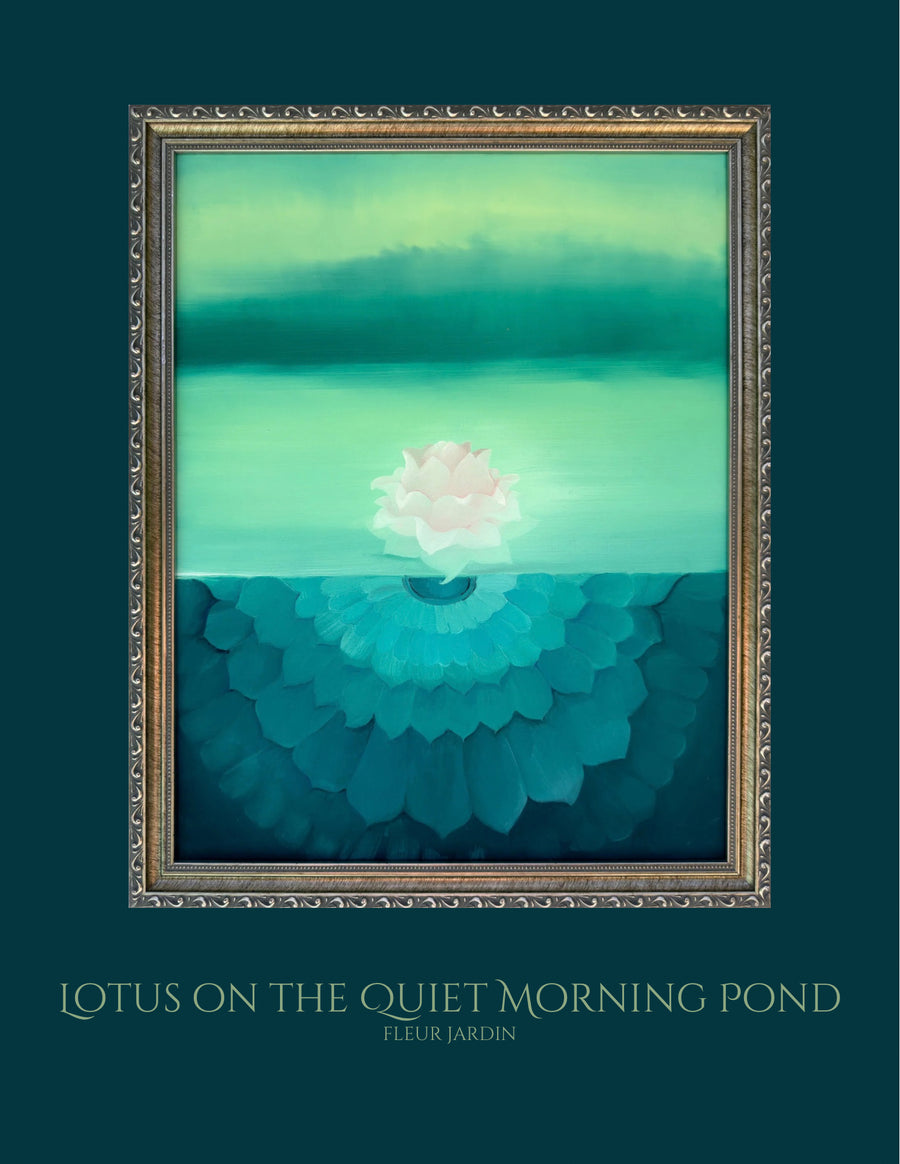GREETING CARD: 'Lotus on the Quiet Morning Pond' Greeting Card on Fine Art Paper with Envelope (5x7in.)