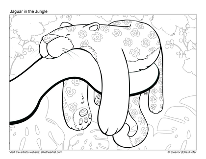 FREE Jaguar in the Jungle Coloring Page (Digital Download)