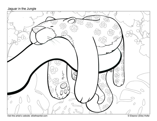 FREE Jaguar in the Jungle Coloring Page (Digital Download)