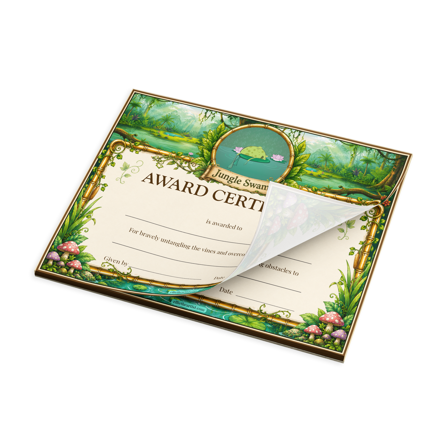 Jungle Swamp Reward Certificate Pad | Kids Award Certificates