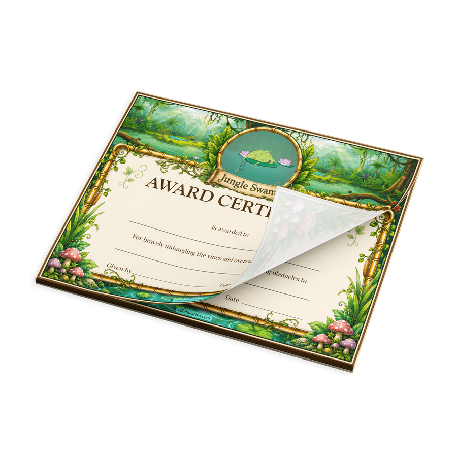 Jungle Swamp Reward Certificate Pad | Kids Award Certificates