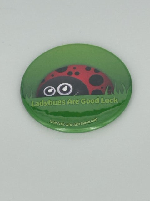 Lucky Ladybug Round Refrigerator Magnet | Cute Cartoon Character Magnet | 2.25 Inch Fridge Magnet