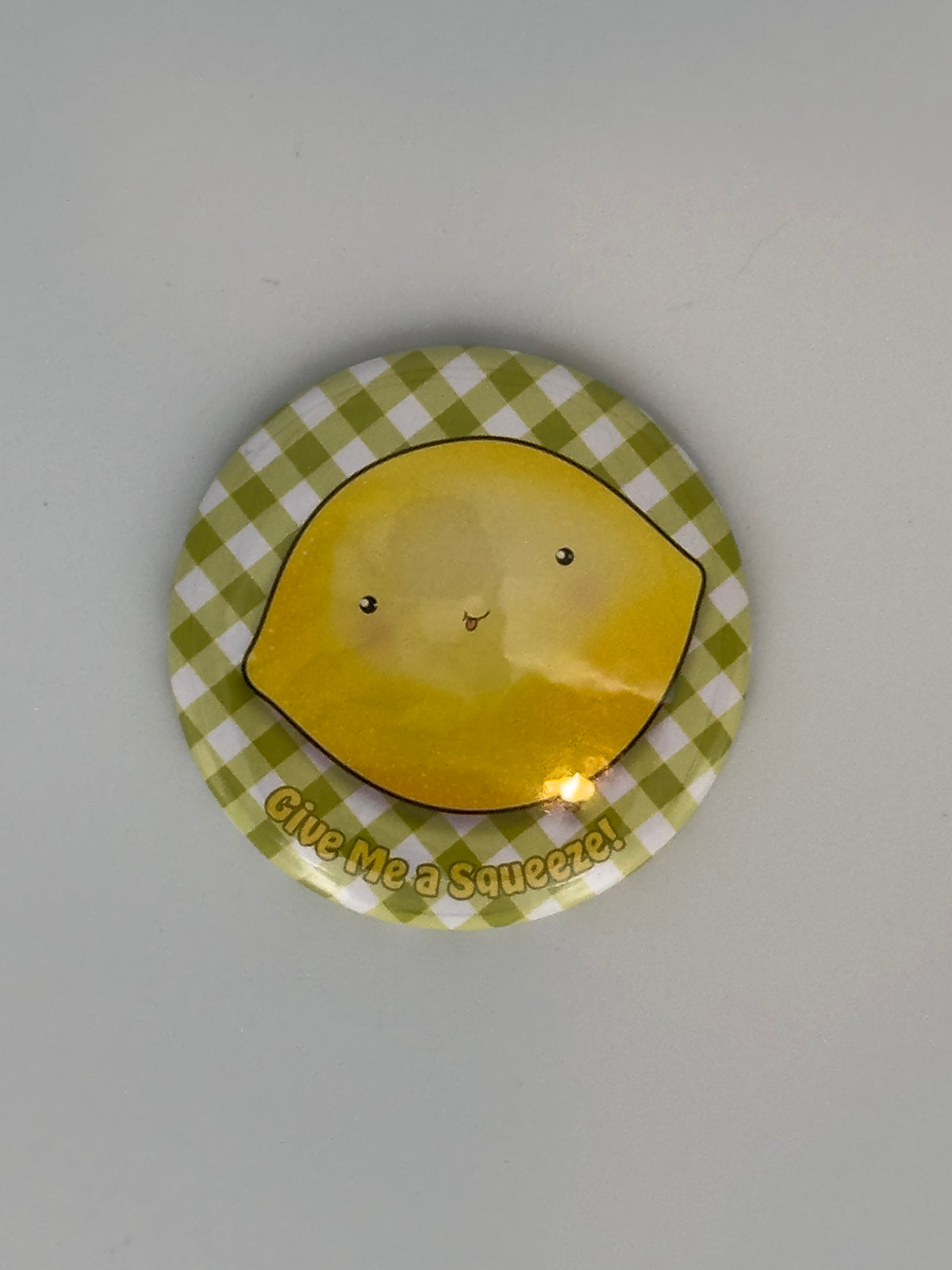 Country Lemon Round Refrigerator Magnet | Cute Cartoon Character Magnet | 2.25 Inch Fridge Magnet