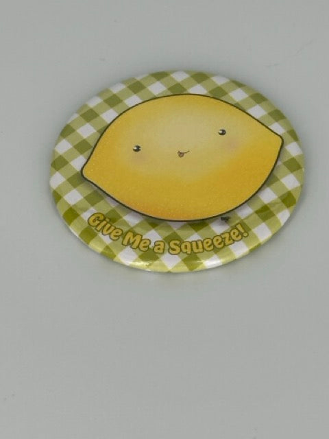 Country Lemon Round Refrigerator Magnet | Cute Cartoon Character Magnet | 2.25 Inch Fridge Magnet