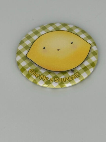 Country Lemon Round Refrigerator Magnet | Cute Cartoon Character Magnet | 2.25 Inch Fridge Magnet