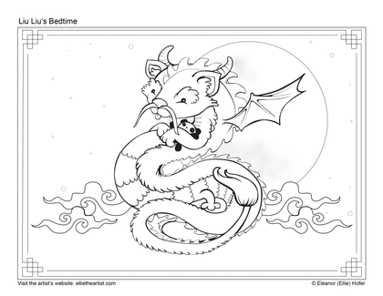 FREE Liu Liu the Chinese Dragon Coloring Page (Digital Download)