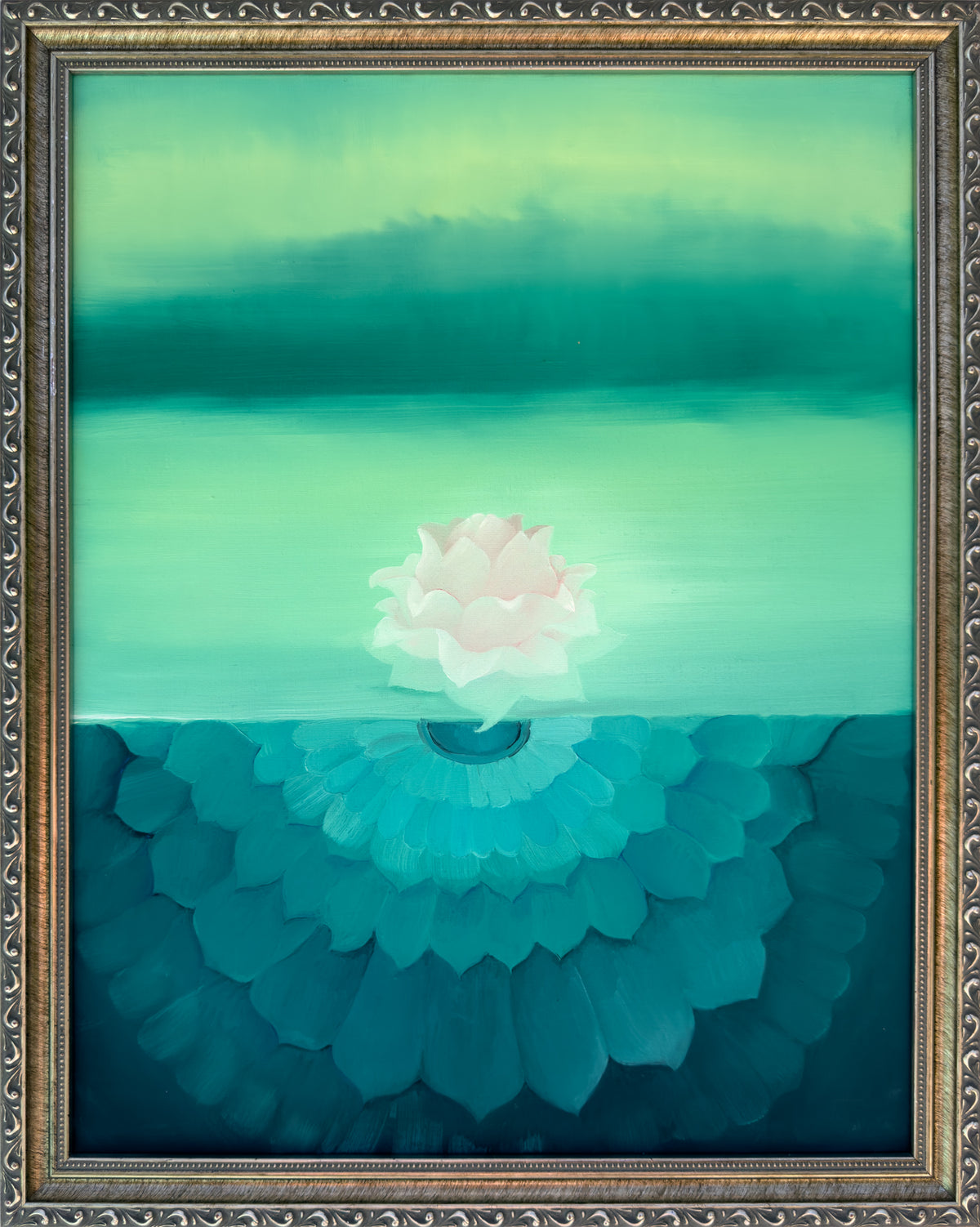 'Lotus on the Quiet Morning Pond' Fine Art Painting