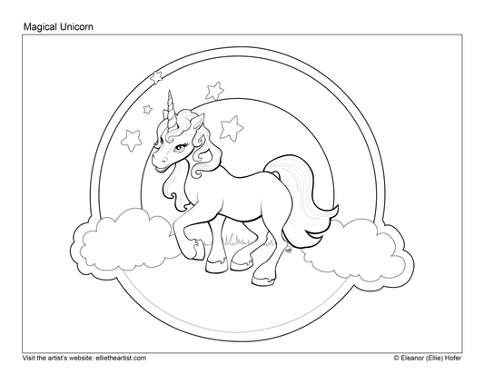 FREE Magical Unicorn Coloring Page