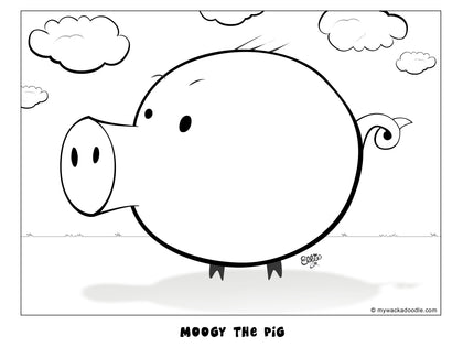 FREE Moogy the Pig Coloring Page (Digital Download)