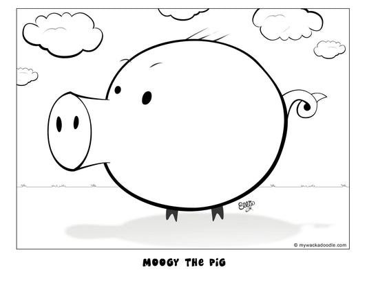 FREE Moogy the Pig Coloring Page (Digital Download)