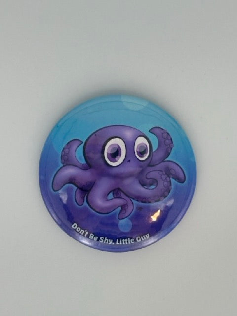 Baby Octopus Round Refrigerator Magnet | Cute Cartoon Character Magnet | 2.25 Inch Fridge Magnet