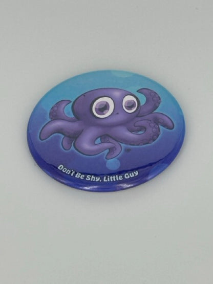 Baby Octopus Round Refrigerator Magnet | Cute Cartoon Character Magnet | 2.25 Inch Fridge Magnet