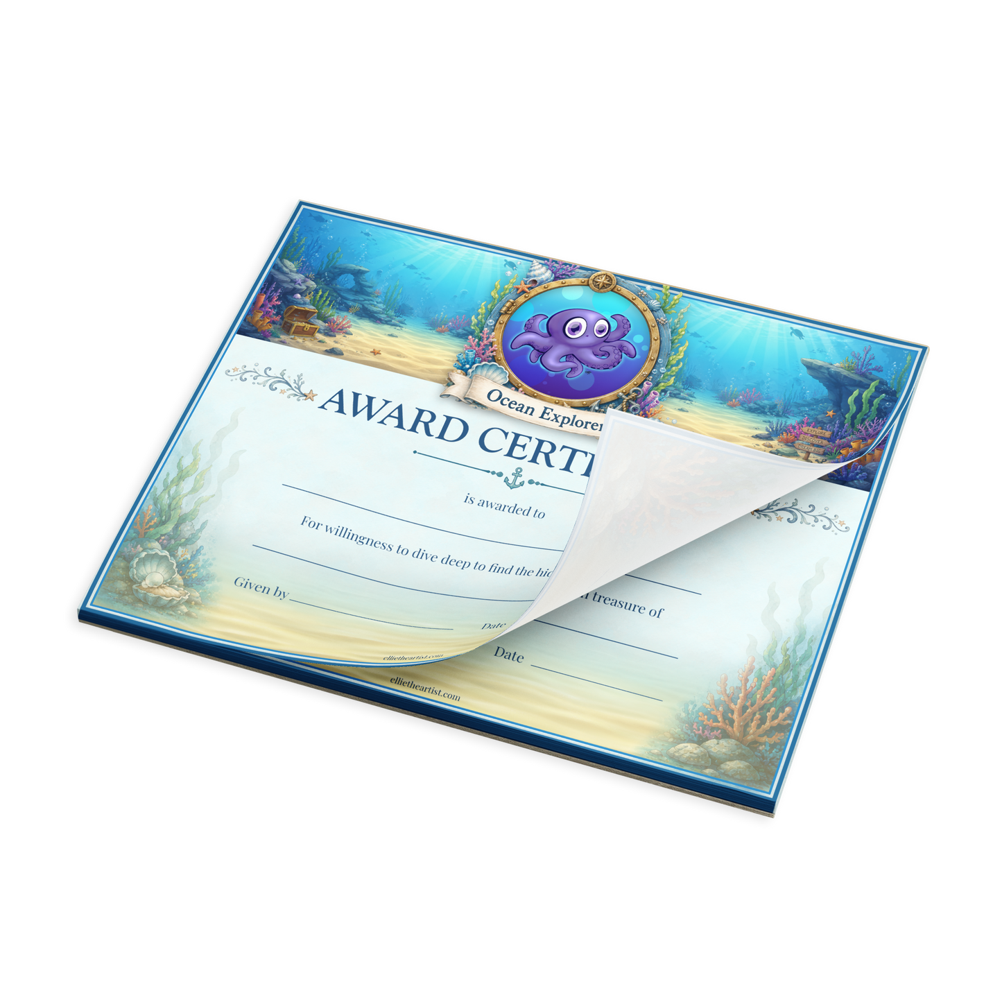 Ocean Explorer Reward Certificate Pad | Kids Award Certificates