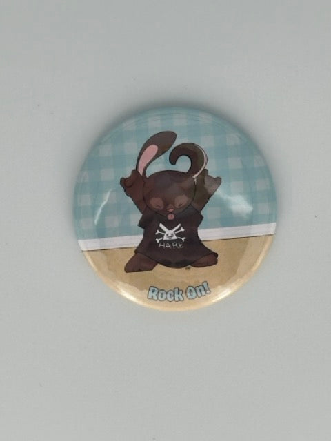 Rockin’ Bunny Round Refrigerator Magnet | Cute Cartoon Character Magnet | 2.25 Inch Fridge Magnet