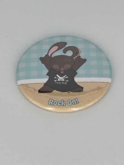 Rockin’ Bunny Round Refrigerator Magnet | Cute Cartoon Character Magnet | 2.25 Inch Fridge Magnet