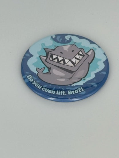 Buff Shark Round Refrigerator Magnet | Cute Cartoon Character Magnet | 2.25 Inch Fridge Magnet
