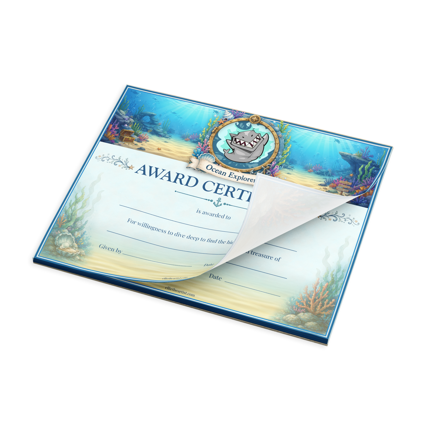 Ocean Explorer Reward Certificate Pad | Kids Award Certificates
