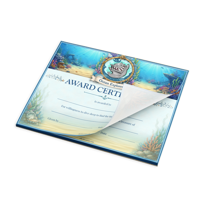 Ocean Explorer Reward Certificate Pad | Kids Award Certificates
