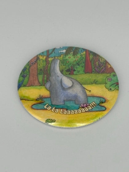 Singing Elephant Round Refrigerator Magnet | Cute Cartoon Character Magnet | 2.25 Inch Fridge Magnet