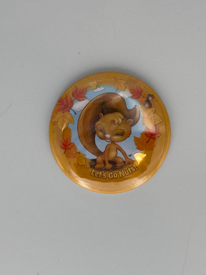 Autumn Squirrel Round Refrigerator Magnet | Cute Cartoon Character Magnet | 2.25 Inch Fridge Magnet