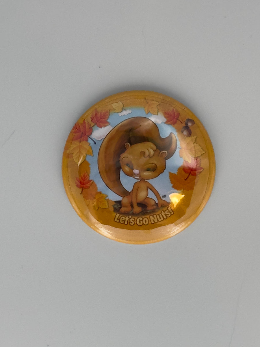 Autumn Squirrel Round Refrigerator Magnet | Cute Cartoon Character Magnet | 2.25 Inch Fridge Magnet
